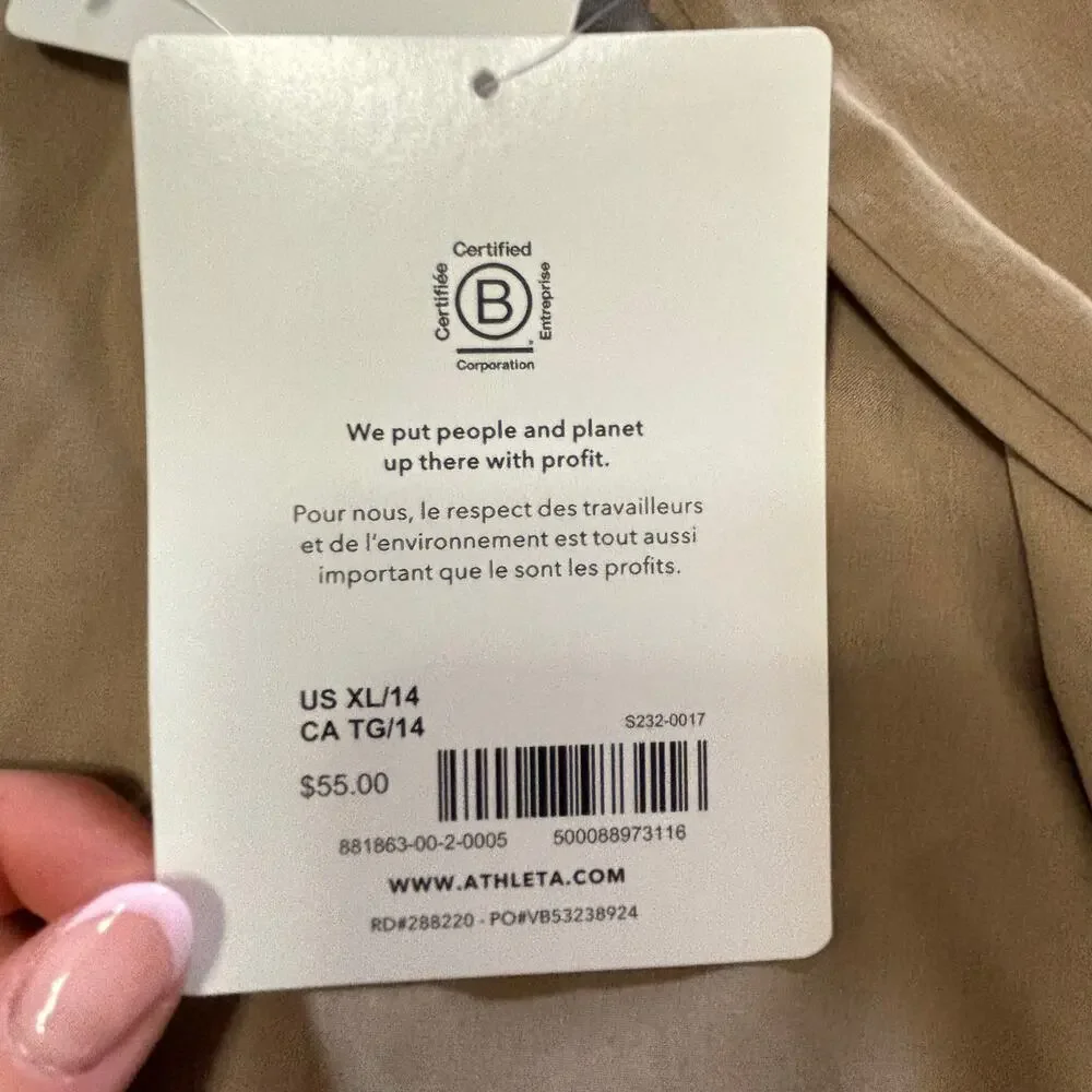 Athleta Girl School Day Dress Uniform Tan Khaki Beige Size XL 14 NWT
